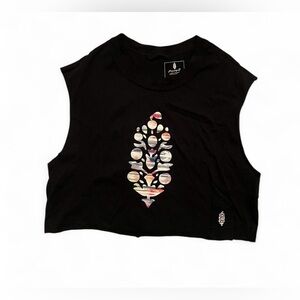 Free People movement black cropped top with logo in size XS. New